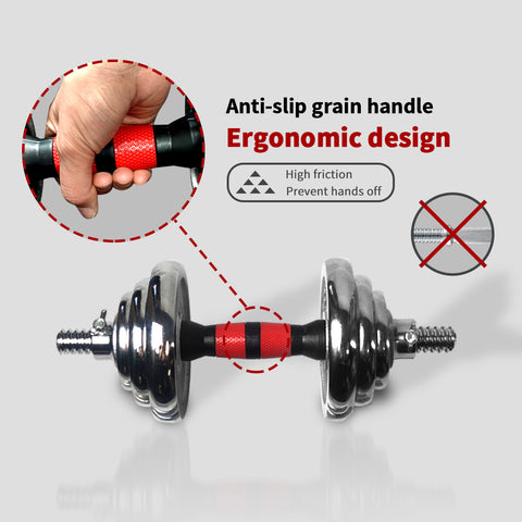 iron adjustable dumbbells with anti-slip grain handle