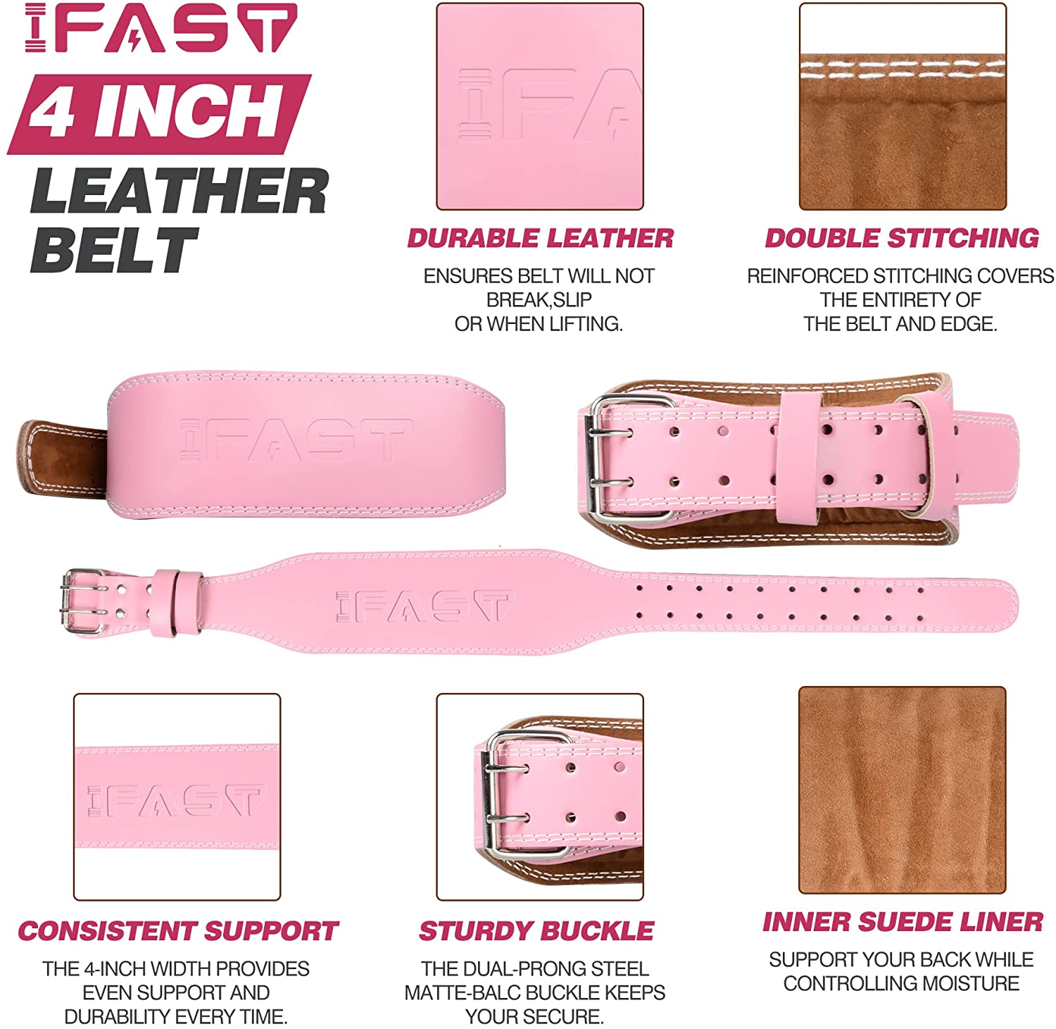 Pink weight belts detail