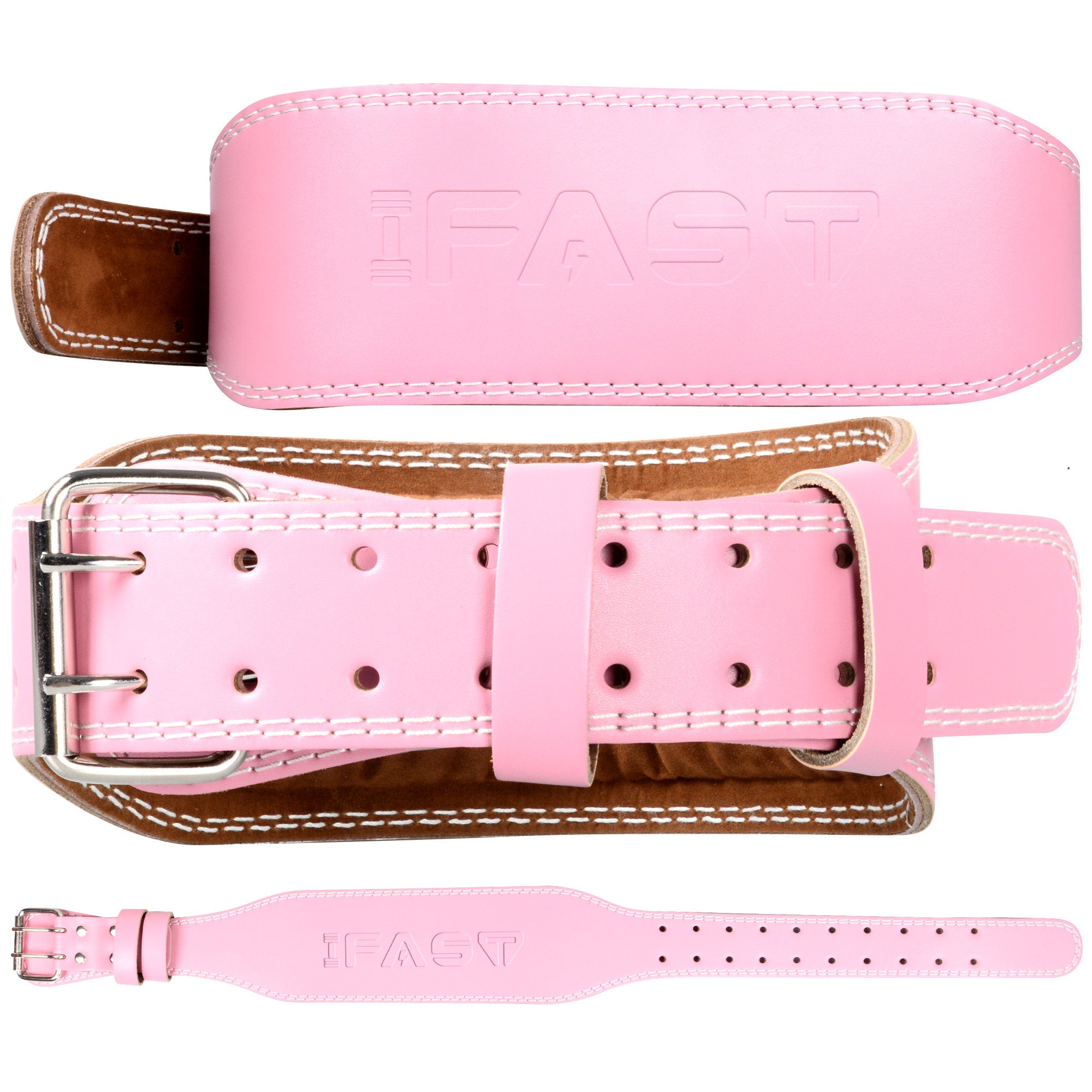 Pink leather gym belts