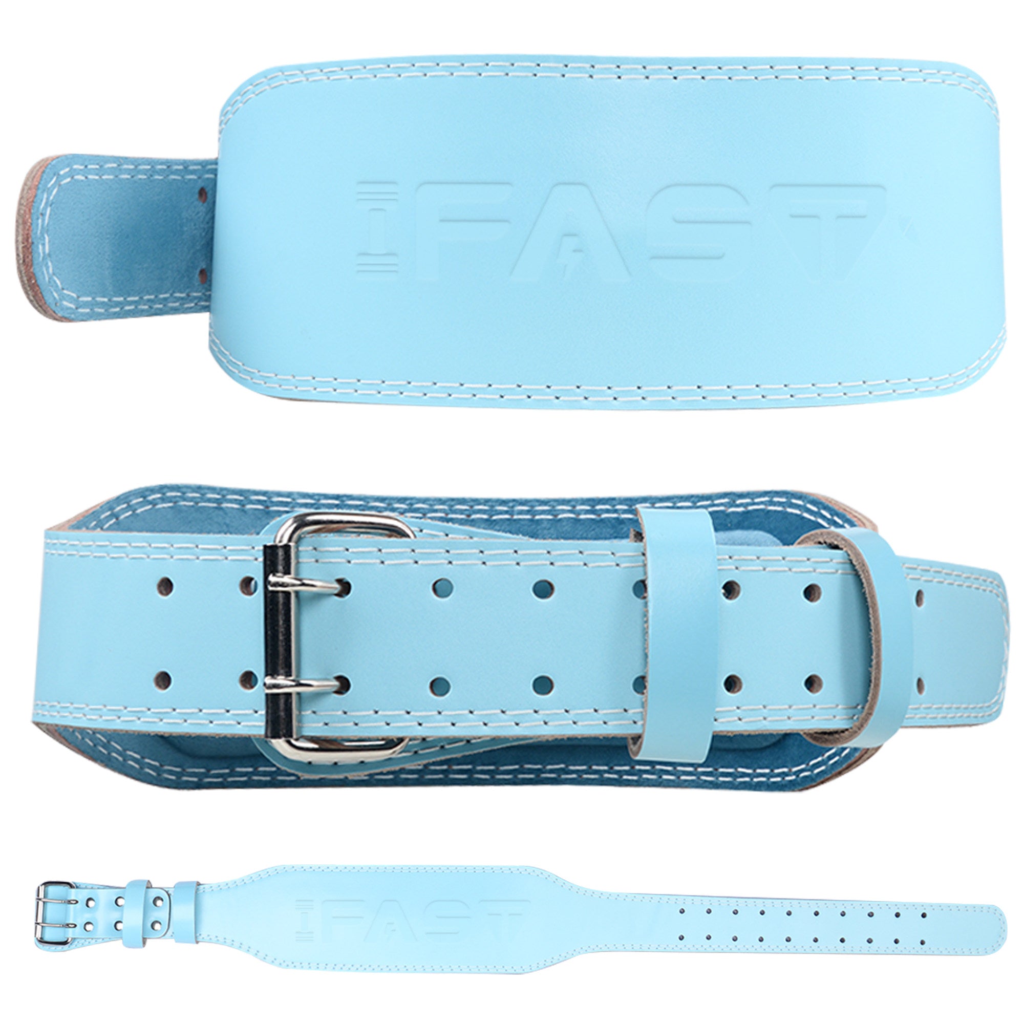 blue leather weight belt