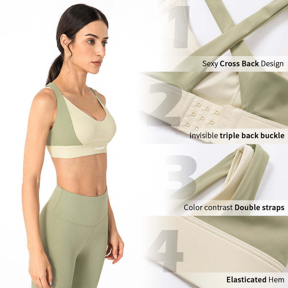 Criss-Cross Back Padded Strappy Sports Bras
