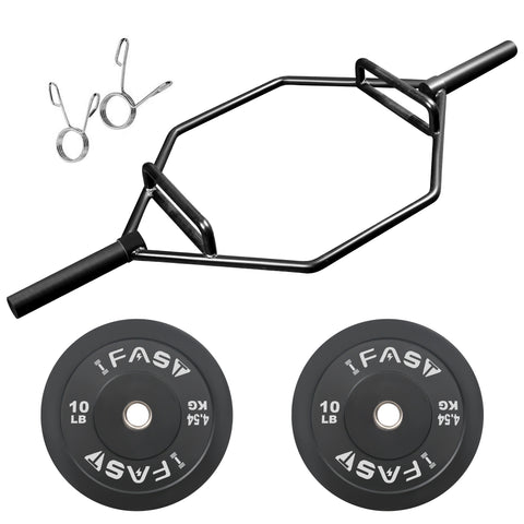 IFAST Trap Bar With 20-210LB Bumper Plates