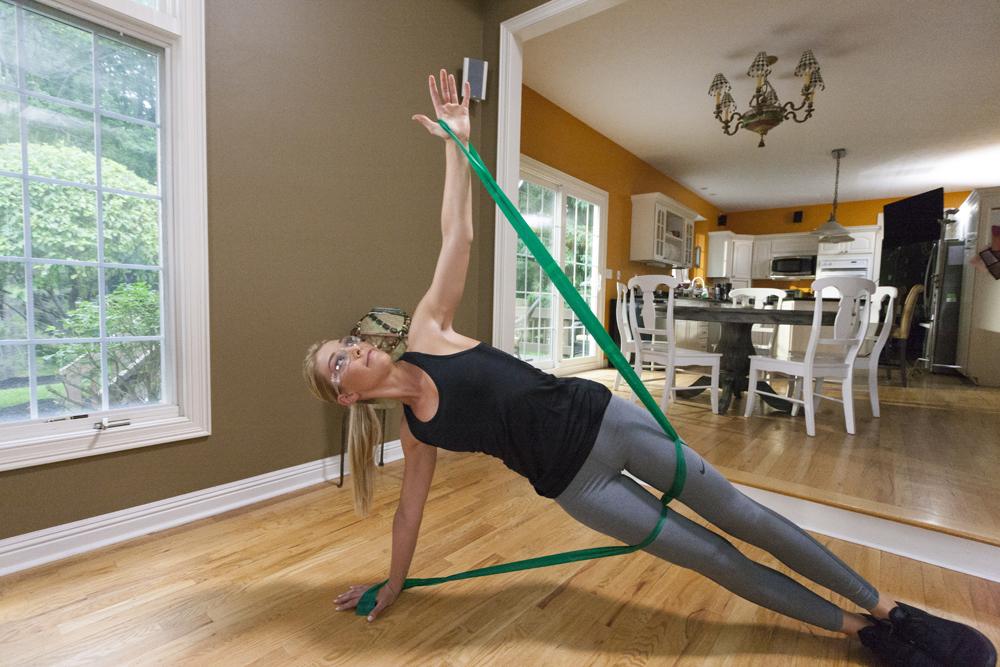 Resistance band arm workout