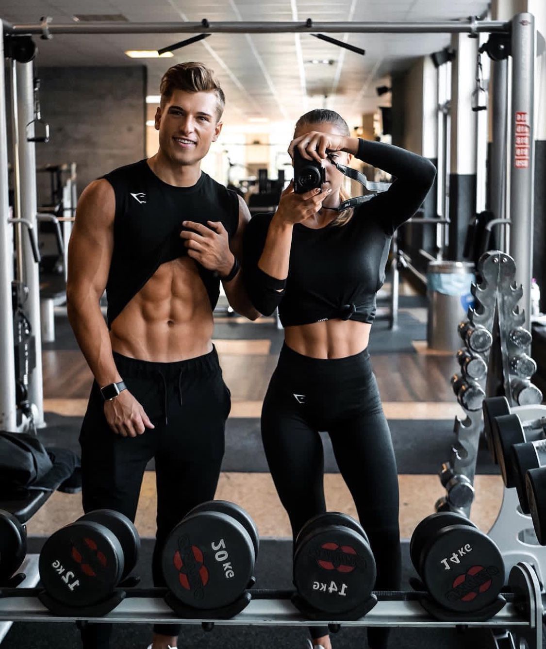 Fit Couple Working Out
