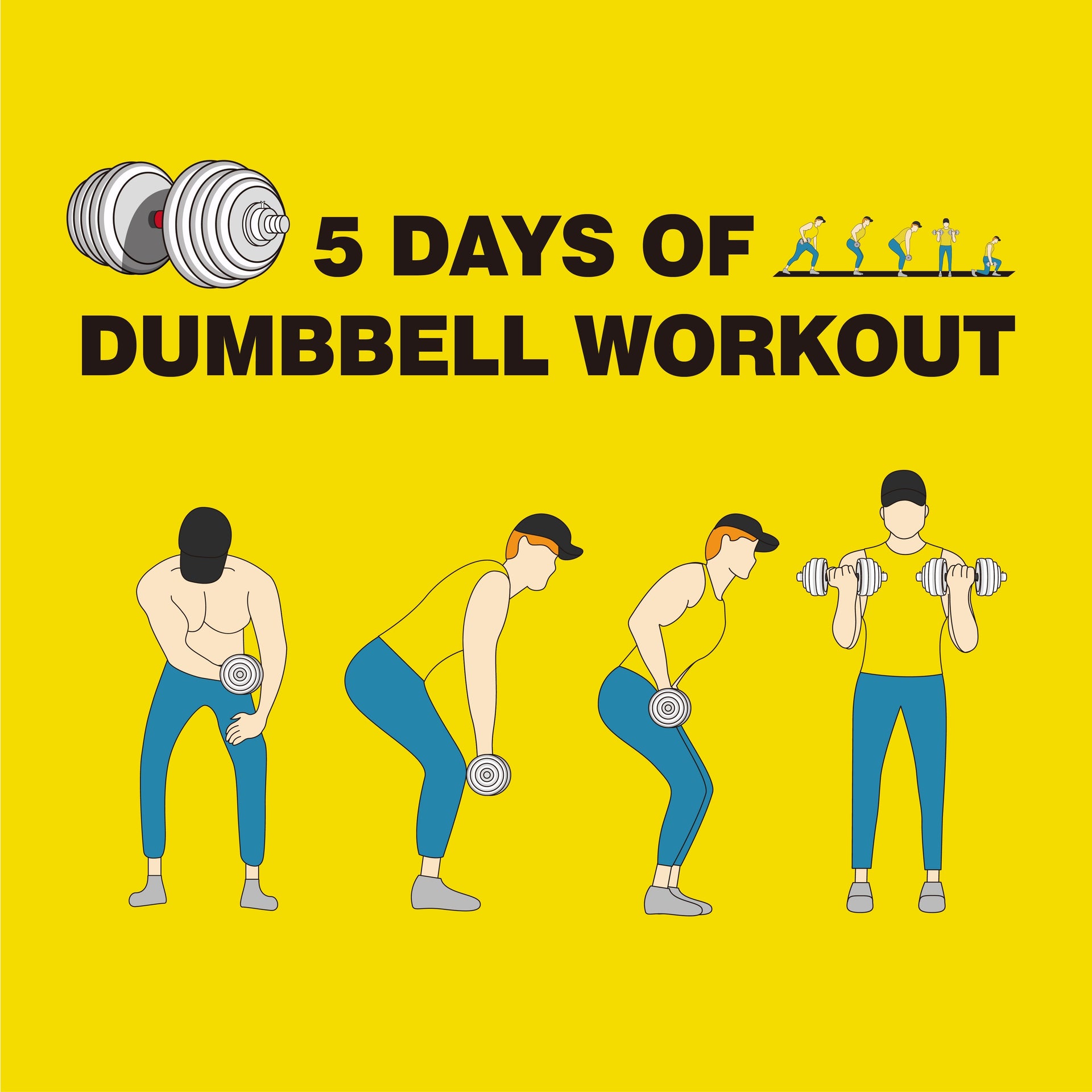 IFAST 5 Day Dumbbell Workout [Infographic] for Dumbbell Workout Chart Printable Free