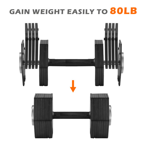 80lb square adjustable dumbbell