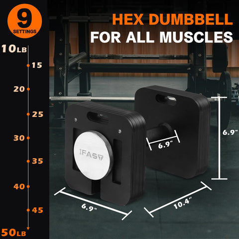 IFAST Quick-Lock Adjustable Dumbbells 50/80LB
