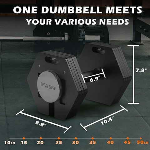 hex Quick-Lock Adjustable Dumbbells sizes