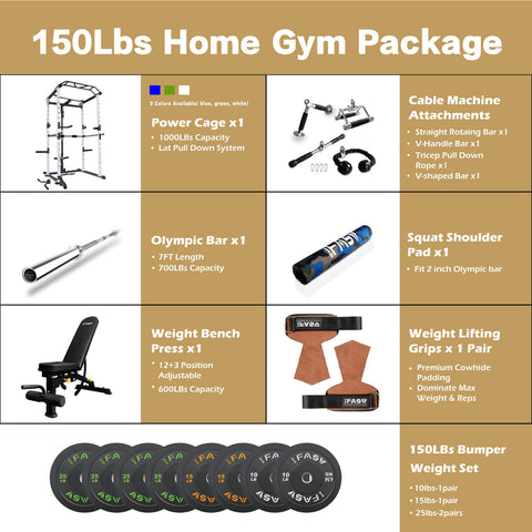 IFAST 150lb home gym package
