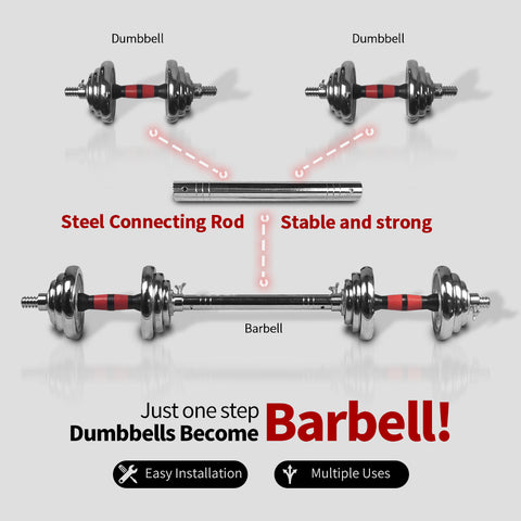 dumbbell and barbell