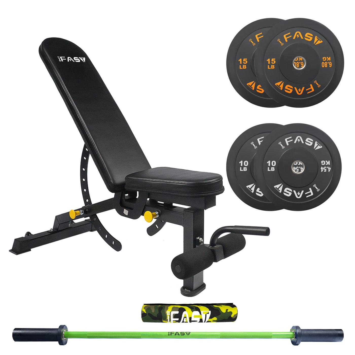 IFAST Barbell Glute Set With Bench