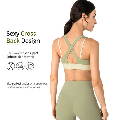 sexy cross back sports bra