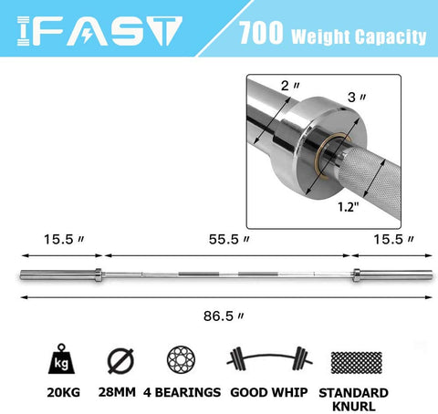 7ft Olympic bar dimensions