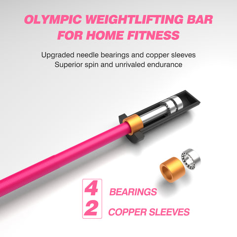 Pink Olympic bar with upgeaded bearings