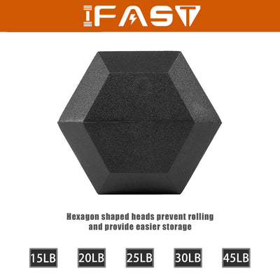 IFAST hex rubber dumbbell set