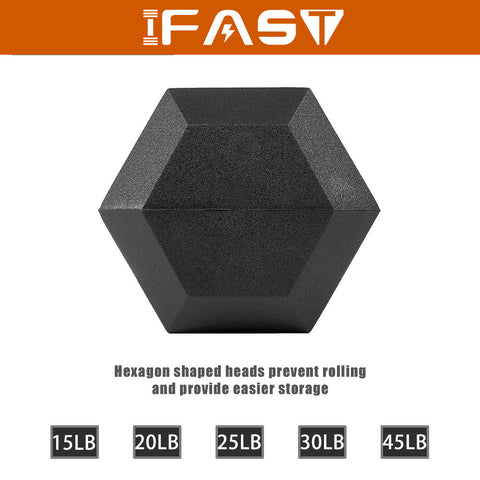 IFAST hex rubber dumbbell set
