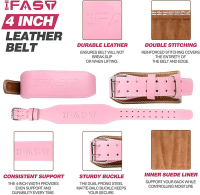 Pink 4 inch lifting belt