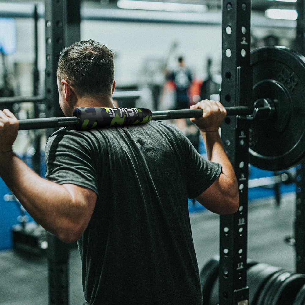 barbell squat with pad