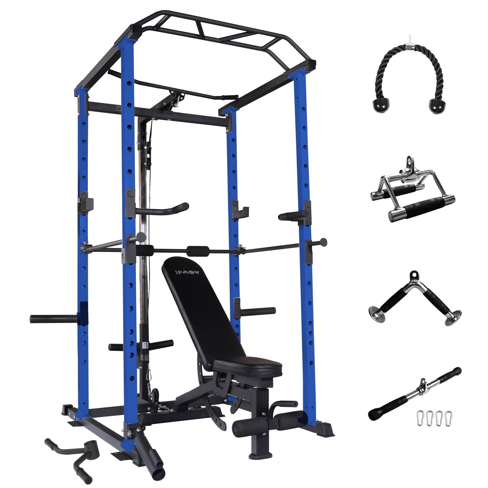 IFAST blue power racks with cables and bench