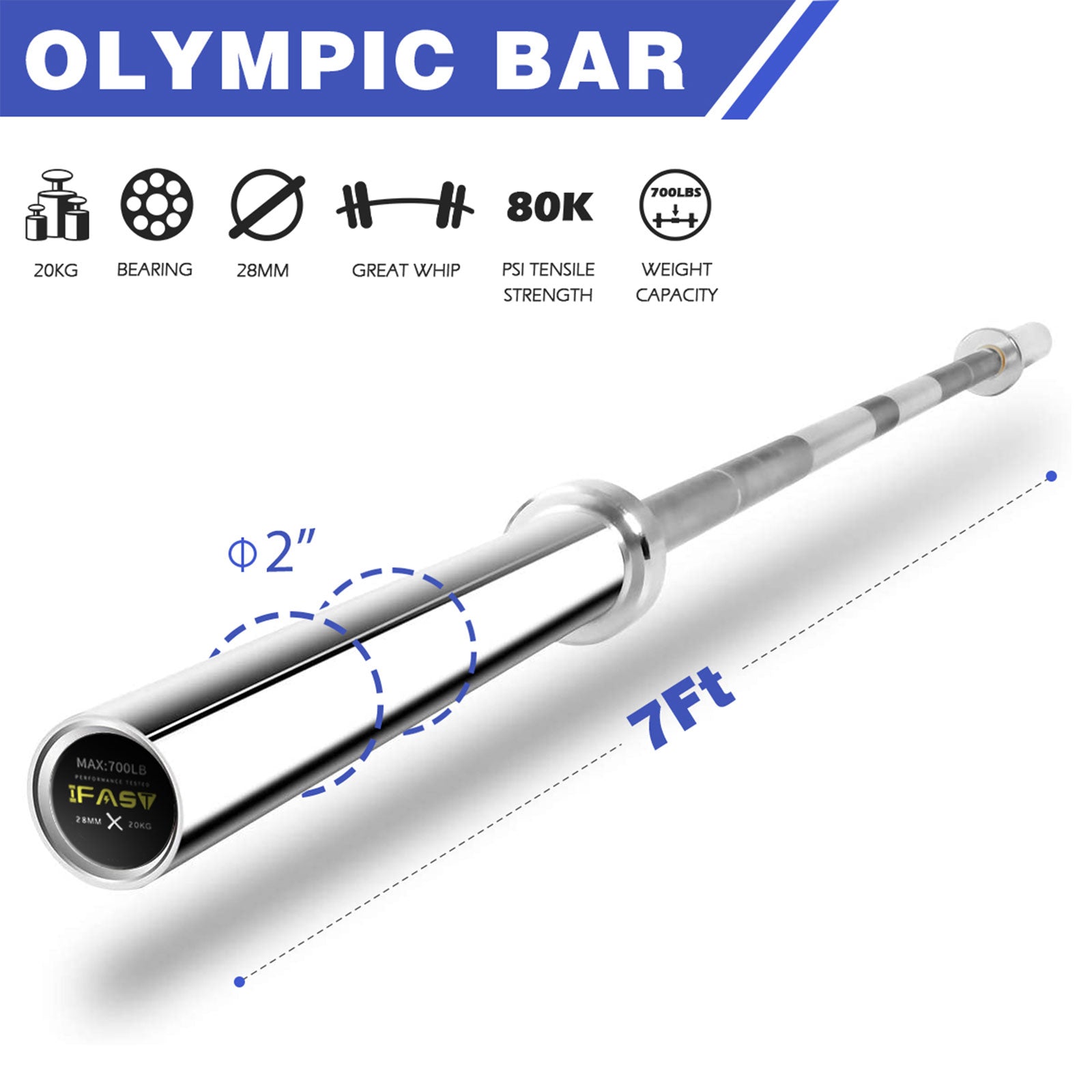 IFAST 7ft Olympic bar