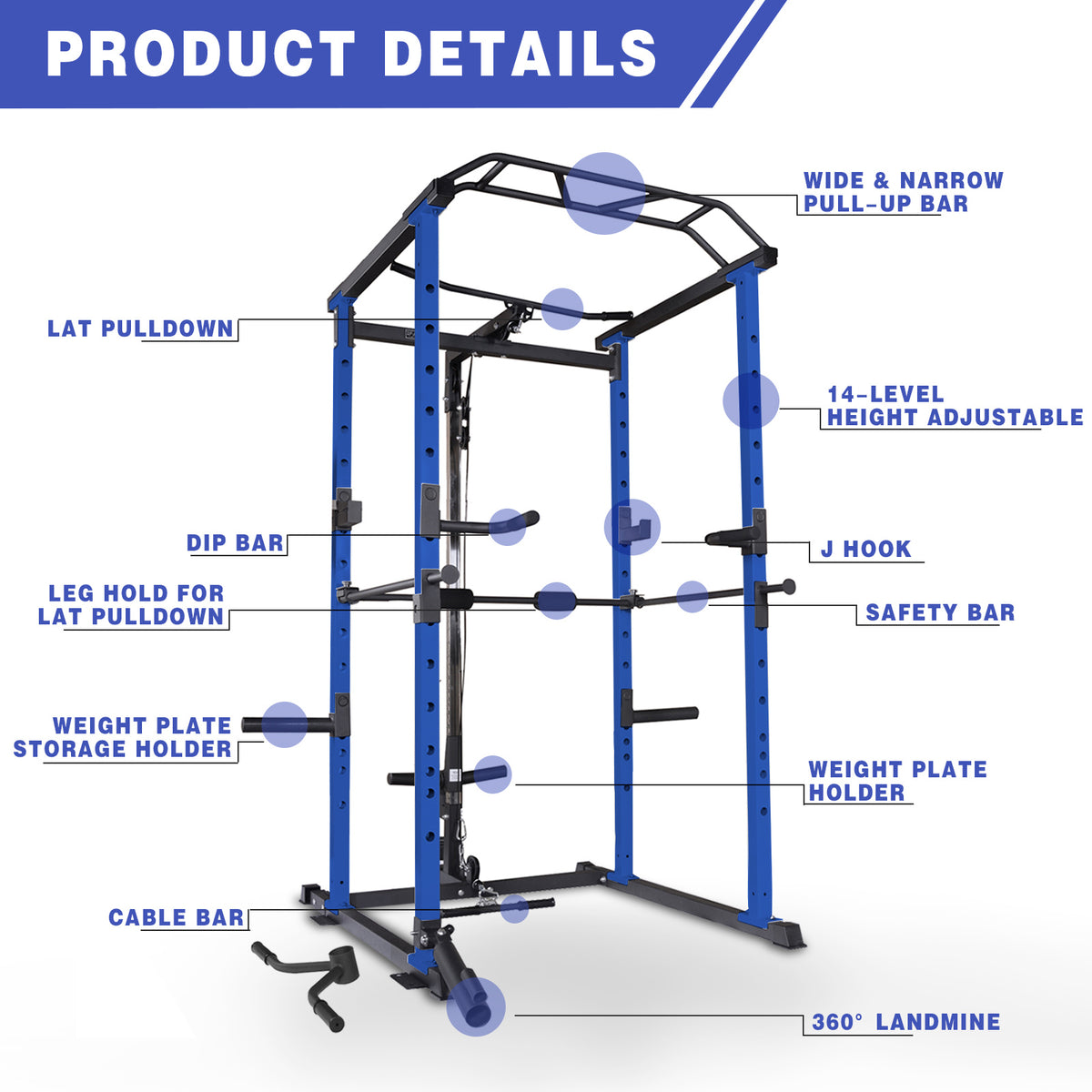 IFAST Power Cage with Adjustable Bench & Cable System, 3 Colors