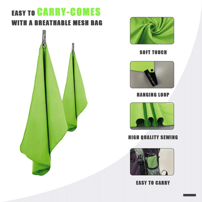 Green workout towels