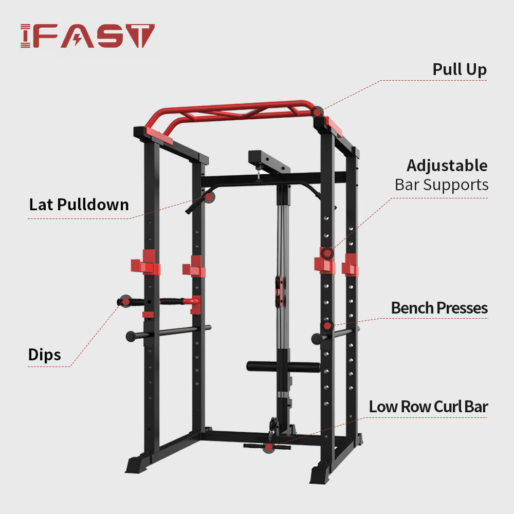IFAST black and red multi power rack