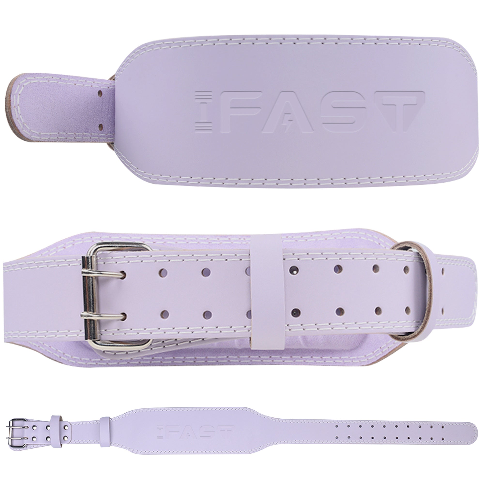purple leather weight belt