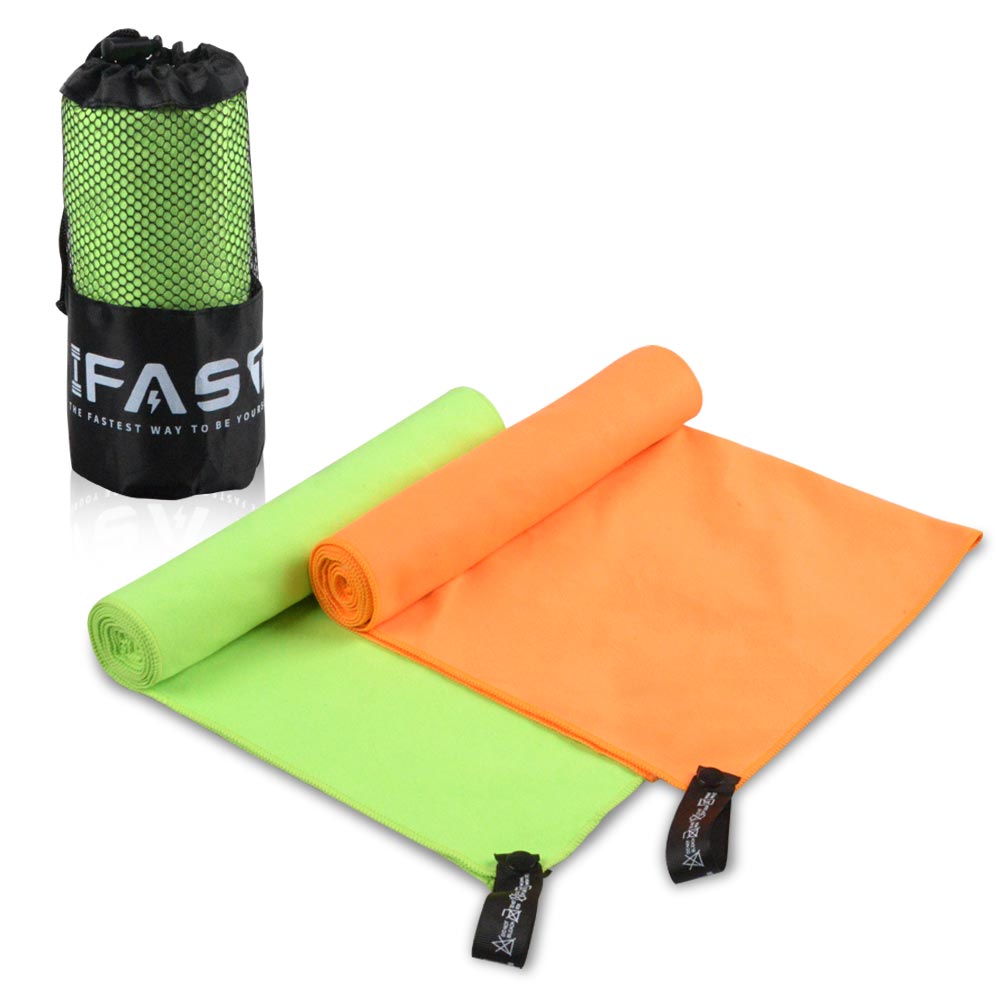 IFAST green and orange gym towel