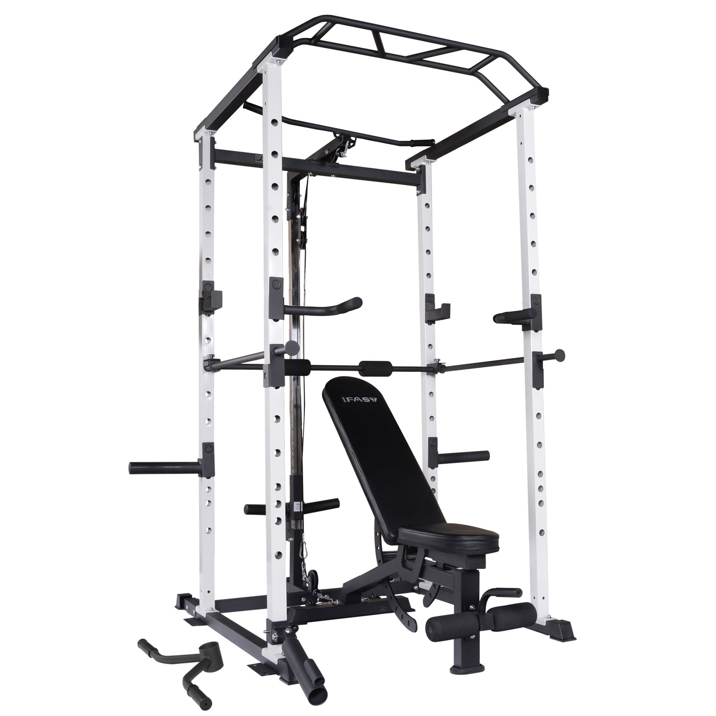 IFAST white power rack with bench